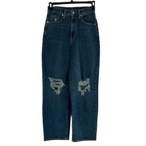 Wild Fable Jeans Women's Size 4/27 Distressed Straight Leg High Rise Baggy Denim